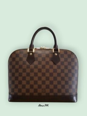 Louis Vuitton Damier Ebene ALMA PM Handbag-Dustbag Included-EUC